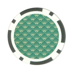 Green Fan  Poker Chip Card Guard by NouveauDesign