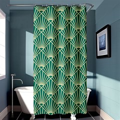 Green Fan  Shower Curtain 36  X 72  (stall)  by NouveauDesign