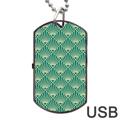 Green Fan  Dog Tag Usb Flash (two Sides) by NouveauDesign