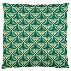 Green Fan  Large Cushion Case (one Side) by NouveauDesign