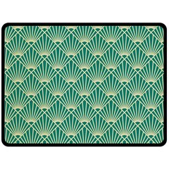 Green Fan  Double Sided Fleece Blanket (large)  by NouveauDesign