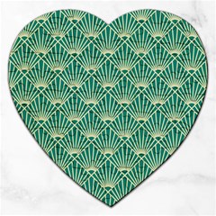 Green Fan  Jigsaw Puzzle (heart) by NouveauDesign