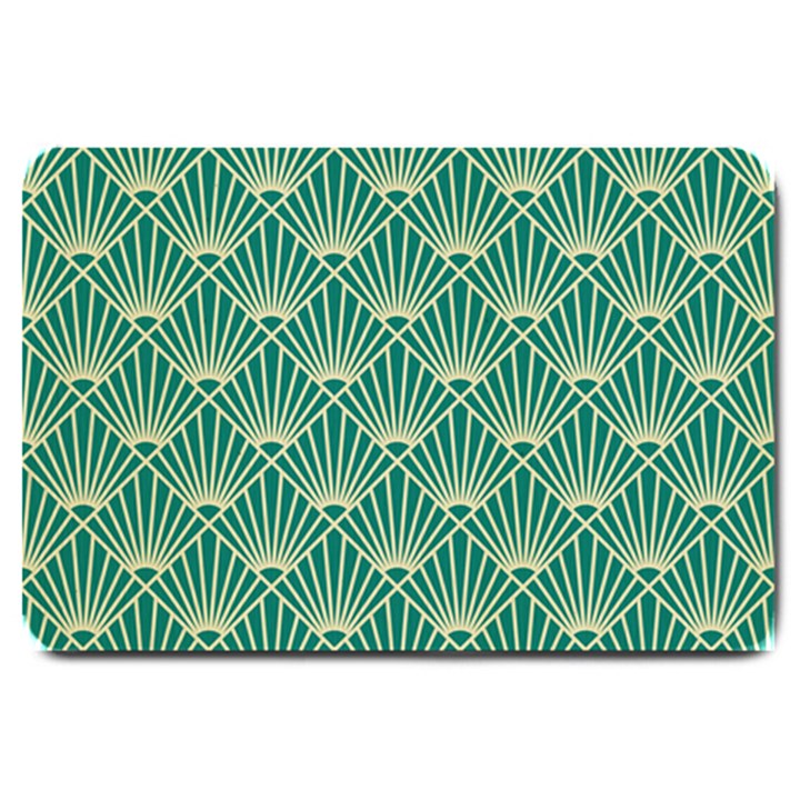 green fan  Large Doormat 