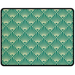 Green Fan  Fleece Blanket (medium)  by NouveauDesign