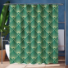 Green Fan  Shower Curtain 60  X 72  (medium)  by NouveauDesign