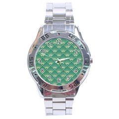 Green Fan  Stainless Steel Analogue Watch by NouveauDesign