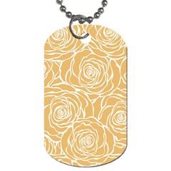 Yellow Peonines Dog Tag (two Sides) by NouveauDesign