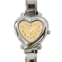 Yellow Peonines Heart Italian Charm Watch by NouveauDesign