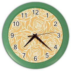 Yellow Peonines Color Wall Clocks by NouveauDesign