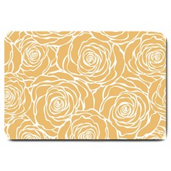 Yellow Peonines Large Doormat  by NouveauDesign