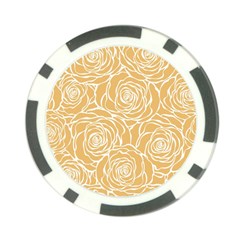 Yellow Peonines Poker Chip Card Guard by NouveauDesign