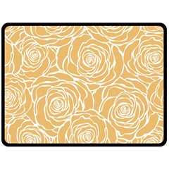 Yellow Peonines Fleece Blanket (large)  by NouveauDesign