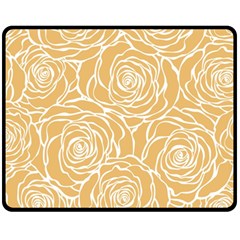 Yellow Peonines Fleece Blanket (medium)  by NouveauDesign