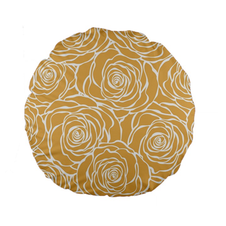 yellow peonines Standard 15  Premium Round Cushions