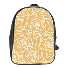 Yellow Peonines School Bag (xl) by NouveauDesign