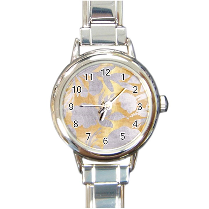 gold silver Round Italian Charm Watch