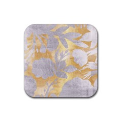 Gold Silver Rubber Coaster (square)  by NouveauDesign