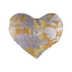 Gold Silver Standard 16  Premium Heart Shape Cushions by NouveauDesign