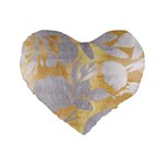 gold silver Standard 16  Premium Flano Heart Shape Cushions Front