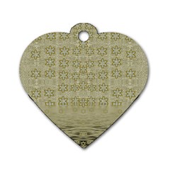 Shooting Stars Over The Sea Of Calm Dog Tag Heart (two Sides) by pepitasart