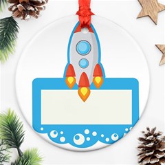 Rocket Spaceship Clip Art Clipart Ornament (Round)