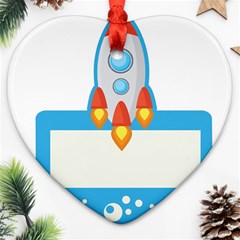 Rocket Spaceship Clip Art Clipart Ornament (Heart)