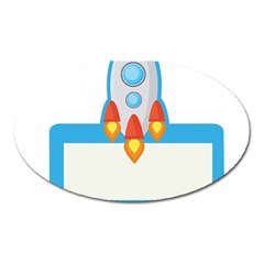 Rocket Spaceship Clip Art Clipart Oval Magnet by Celenk