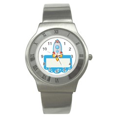 Rocket Spaceship Clip Art Clipart Stainless Steel Watch