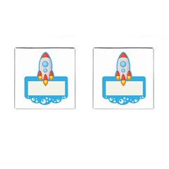 Rocket Spaceship Clip Art Clipart Cufflinks (Square)