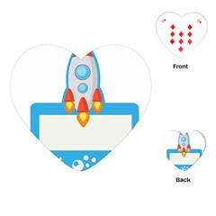 Rocket Spaceship Clip Art Clipart Playing Cards (heart)  by Celenk