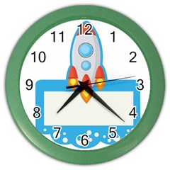 Rocket Spaceship Clip Art Clipart Color Wall Clocks