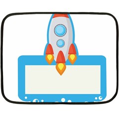 Rocket Spaceship Clip Art Clipart Double Sided Fleece Blanket (Mini) 