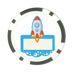 Rocket Spaceship Clip Art Clipart Poker Chip Card Guard (10 pack)