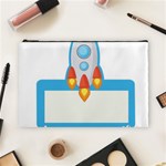 Rocket Spaceship Clip Art Clipart Cosmetic Bag (Large)  Front