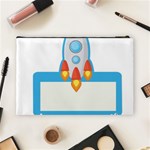 Rocket Spaceship Clip Art Clipart Cosmetic Bag (Large)  Back