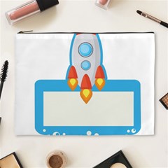 Rocket Spaceship Clip Art Clipart Cosmetic Bag (xl) by Celenk