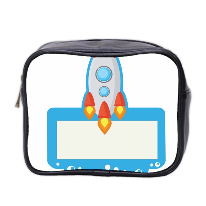 Rocket Spaceship Clip Art Clipart Mini Toiletries Bag 2-Side