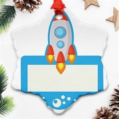 Rocket Spaceship Clip Art Clipart Snowflake Ornament (Two Sides)