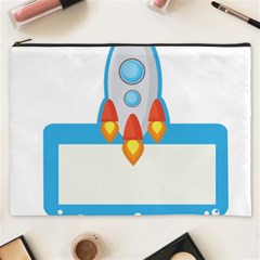 Rocket Spaceship Clip Art Clipart Cosmetic Bag (xxxl)  by Celenk