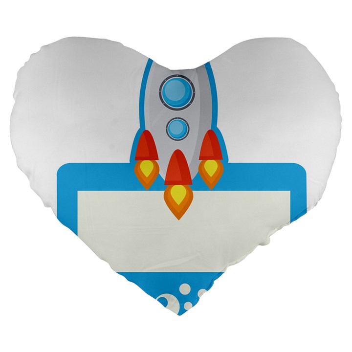 Rocket Spaceship Clip Art Clipart Large 19  Premium Heart Shape Cushions