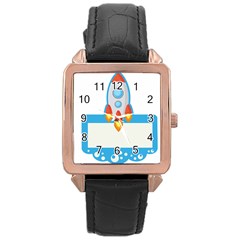 Rocket Spaceship Clip Art Clipart Rose Gold Leather Watch 