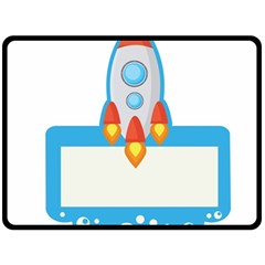 Rocket Spaceship Clip Art Clipart Double Sided Fleece Blanket (Large) 