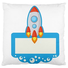 Rocket Spaceship Clip Art Clipart Large Flano Cushion Case (two Sides) by Celenk