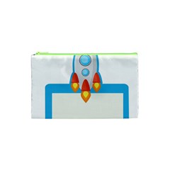 Rocket Spaceship Clip Art Clipart Cosmetic Bag (xs) by Celenk