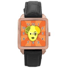 Adoption Animal Bark Boarding Rose Gold Leather Watch  by Celenk