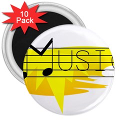 Music Dance Abstract Clip Art 3  Magnets (10 Pack)  by Celenk