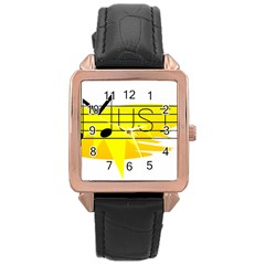 Music Dance Abstract Clip Art Rose Gold Leather Watch  by Celenk