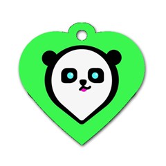 Panda Bear Dog Tag Heart (two Sides) by Celenk