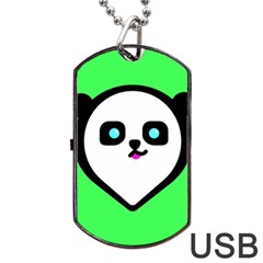 Panda Bear Dog Tag Usb Flash (one Side) by Celenk