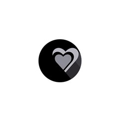 Heart Love Black And White Symbol 1  Mini Buttons by Celenk